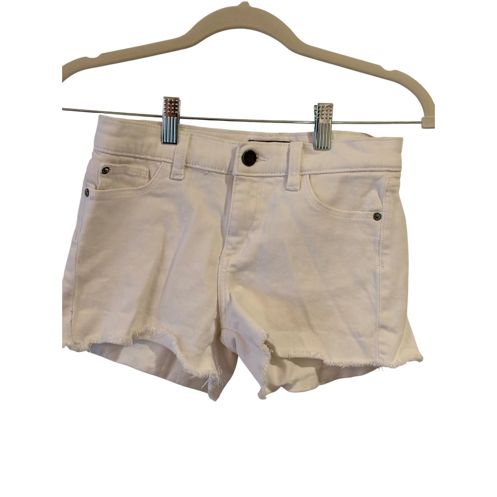 DL1961 Lucy White Denim Cut Off Shorts Kids Size 14 Frayed Hem Raw Edge